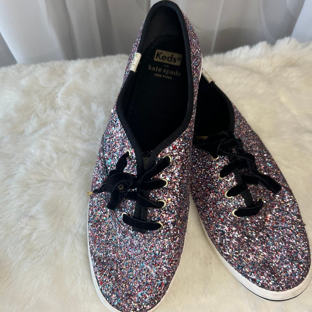 Kate Spade Keds GLITTER PINK MULTI - Womens USA 9.5 - WF61654